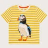 MONSOON Puffin Stripe T-Shirt WWF-UK Collaboration Yellow