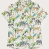 MONSOON Safari Print Short Sleeve Shirt WWF-UK Collaboration Ivory