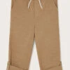 MONSOON Slub Roll Up Trousers Natural