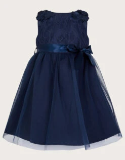MONSOON Baby Freya 3D Scuba Dress Blue