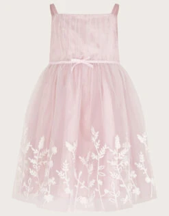 MONSOON Baby Meadow Border Tulle Dress Pink