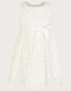 MONSOON Baby Alea Soft Lace Dress Ivory
