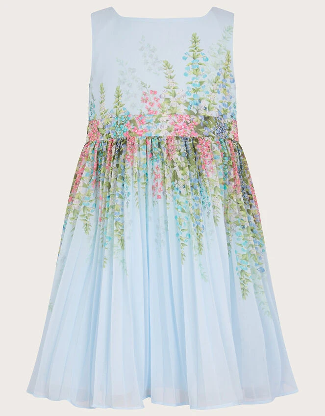 MONSOON Baby Hyacinth Pleated Dress Blue 2 MONSOON Baby Hyacinth Pleated Dress Blue - Image 2