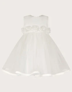 MONSOON Baby Rosanna 3D Christening Dress Ivory
