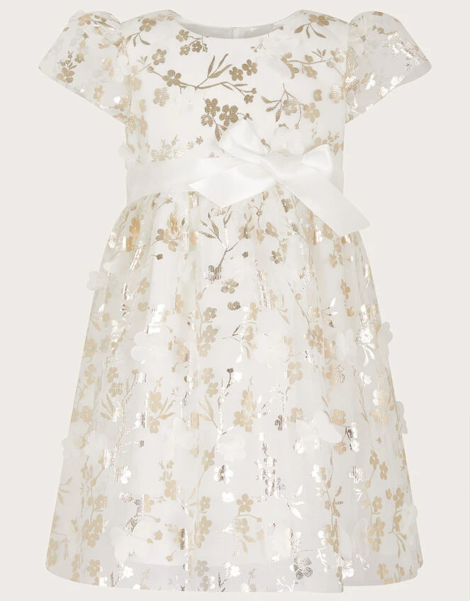 MONSOON Baby Mary-Kate Foil Butterfly 3D Dress Ivory 2 MONSOON Baby Mary-Kate Foil Butterfly 3D Dress Ivory - Image 2