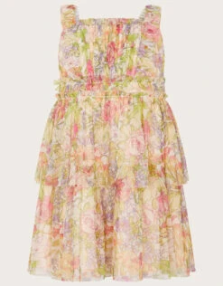 Baby Floral Print Tulle Dress Ivory