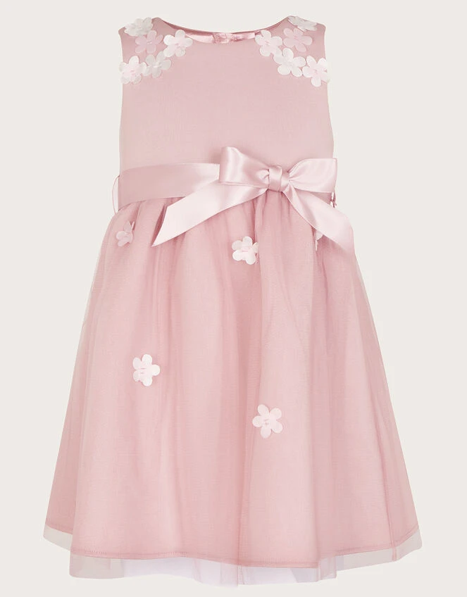 MONSOON Baby Layla 3D Scuba Dress Pink 1 MONSOON Baby Layla 3D Scuba Dress Pink