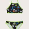 MONSOON Floral Halter Neck Bikini Set Black