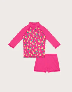 MONSOON Pineapple Two Piece Swim Set With UPF50+ Protection Red