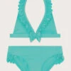MONSOON Triangle Bikini Frill Trim Set Green