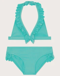 MONSOON Triangle Bikini Frill Trim Set Green
