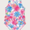 MONSOON Baby Bold Flower Ruffle Swimsuit Multi