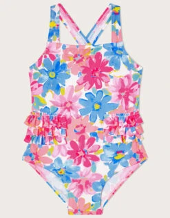 MONSOON Baby Bold Flower Ruffle Swimsuit Multi