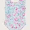 MONSOON Baby Butterfly Laser Cut Frill Swimsuit Blue