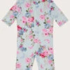 MONSOON Baby Posey Floral Swimsuit With UPF50+ Protection Green