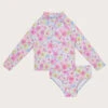 MONSOON Baby Retro Floral Two-Piece Swimsuit With UPF50+ Protection Blue