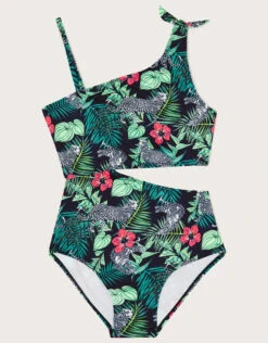 MONSOON Palm Print Cut-Out Swimsuit Multi
