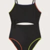 MONSOON Stitch Cut-Out Swimsuit Black