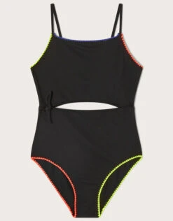 MONSOON Stitch Cut-Out Swimsuit Black