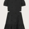 MONSOON Broderie Cut-Out Detail Dress Black