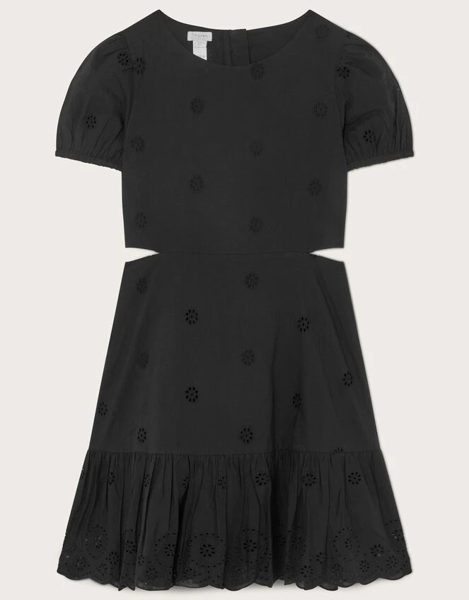 MONSOON Broderie Cut-Out Detail Dress Black 1 MONSOON Broderie Cut-Out Detail Dress Black
