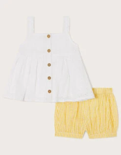 MONSOON Baby Broderie Set Yellow