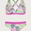 MONSOON Pretty Palm Triangle Bikini Set Ivory