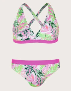 MONSOON Pretty Palm Triangle Bikini Set Ivory