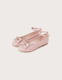 MONSOON Loveheart Patent Ballerina Flats Pink