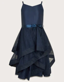 MONSOON Sienna Ruffle Prom Dress Blue