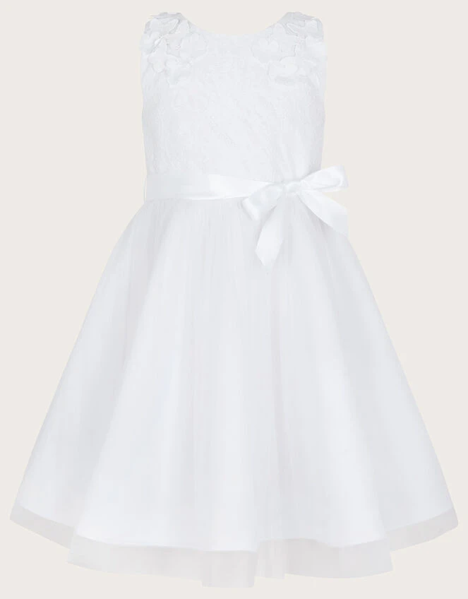 MONSOON Freya Scuba Lace Communion Dress White 1 MONSOON Freya Scuba Lace Communion Dress White