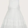 MONSOON Alovette Lace Communion Dress White