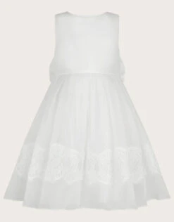 MONSOON Alovette Lace Communion Dress White