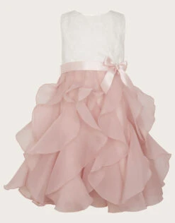 MONSOON Lace Can Can Ruffle Dress Pink