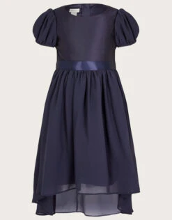 MONSOON Cherish High Low Bow Back Bridesmaids Dress Blue