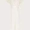 MONSOON Deco Cape Sleeve Truth Jumpsuit Ivory