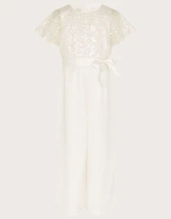 MONSOON Deco Cape Sleeve Truth Jumpsuit Ivory