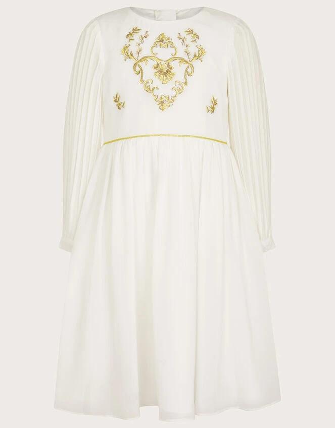 MONSOON Embroidered Pleated Sleeve Tunic Ivory 1 MONSOON Embroidered Pleated Sleeve Tunic Ivory