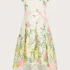 MONSOON Katharine Floral Jacquard Dress Ivory