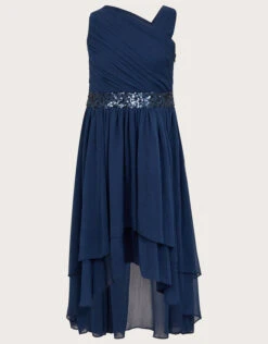 MONSOON Abigail One-Shoulder Prom Dress Blue