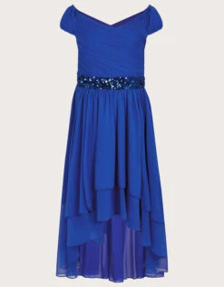 MONSOON Abigail Bardot Prom Dress Blue