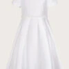 MONSOON Henriette Pearl Belt Duchess Dress Ivory