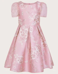 MONSOON Marcy Roses Duchess Twill Dress Pink