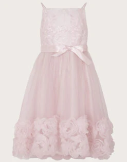 MONSOON Odette Blossom 3D Dress Pink