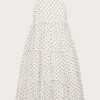 MONSOON Jennifer Dobby Spot Maxi Dress Ivory