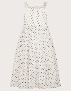 MONSOON Jennifer Dobby Spot Maxi Dress Ivory