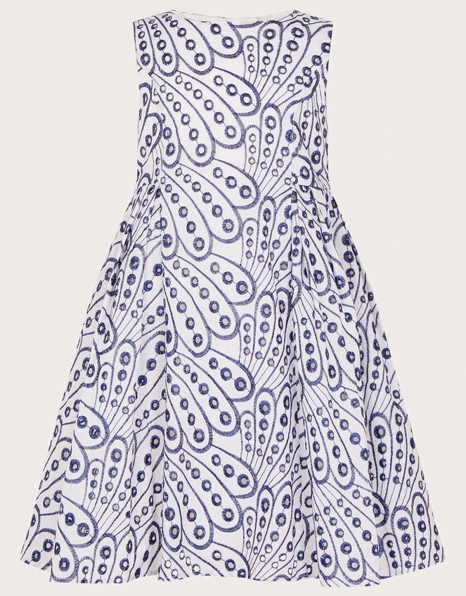 MONSOON Butterfly Wing Embroidered Dress Blue 1 MONSOON Butterfly Wing Embroidered Dress Blue