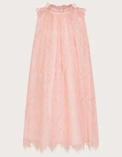 MONSOON Angelina Eyelash Lace Swing Dress Pink