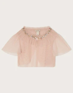 MONSOON Land Of Wonder Short Tulle Cape Jacket Pink