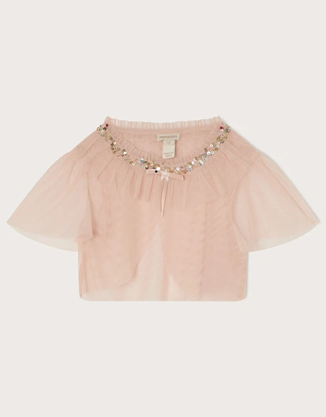 MONSOON Land Of Wonder Short Tulle Cape Jacket Pink 1 MONSOON Land Of Wonder Short Tulle Cape Jacket Pink